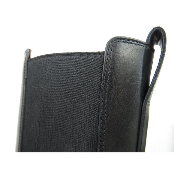 NIB FERRAGAMO FLASH BLACK LEATHER LOGO PLATFORM PULL CHELSEA ANKLE BOOTS 13 M - Picture 9 of 14